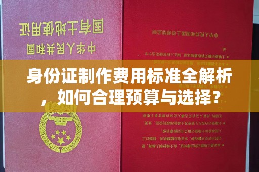 五家渠身份证制作费用标准全解析，如何合理预算与选择？